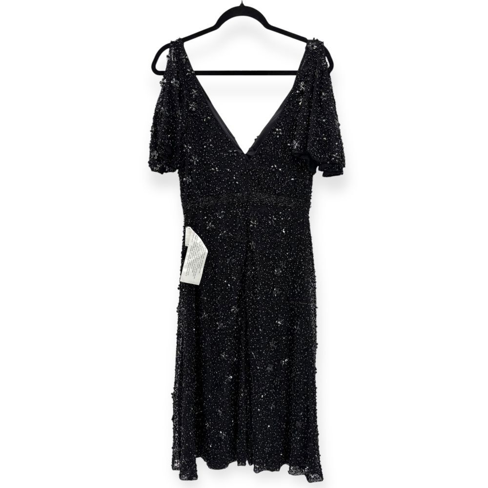 Mac Duggal Black Sequin Midi Dress - Picture 11 of 15